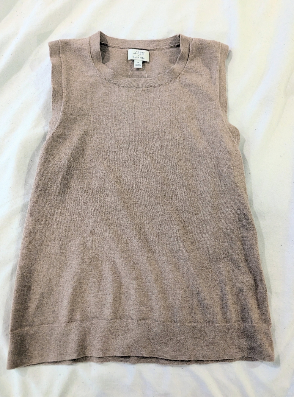 Camel Colored Lightweight J Crew Sweater Vest